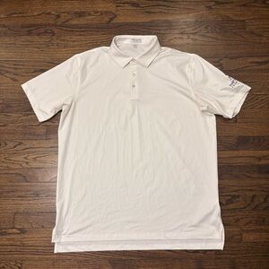 Peter Millar Summer Comfort Polo Shirt Mens XL White Navy Seal Foundation Logo